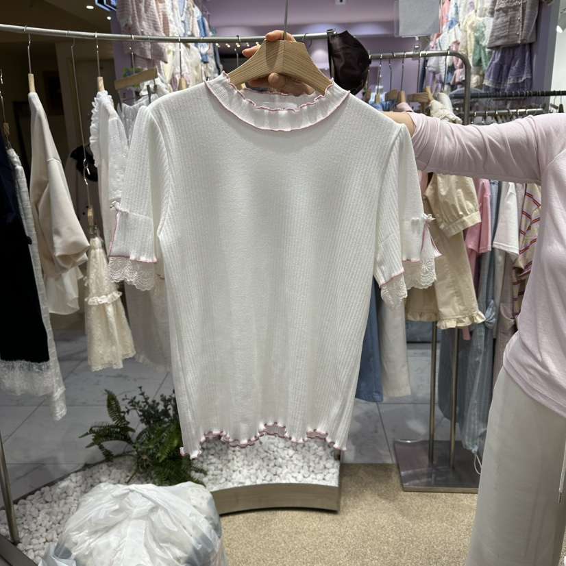 VIRUS韓國代購女裝新款推薦職業時尚26春夏休閑人氣T恤蕾絲VIRUST恤