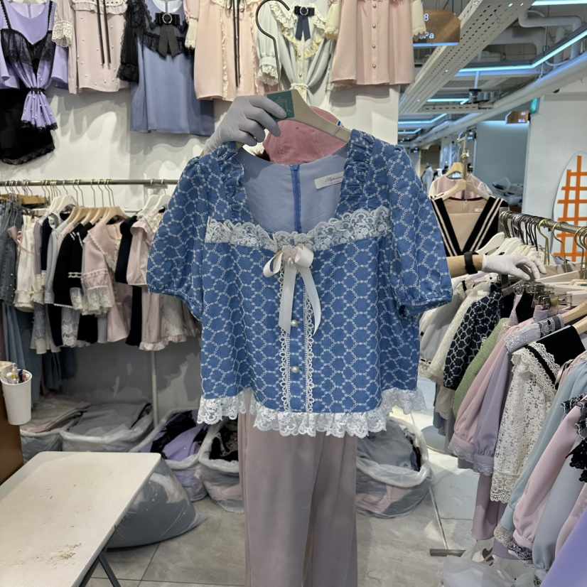 PAPA韓國代購女裝新品熱賣職業推薦休閑26春夏襯衫蕾絲衫Papaine/HALMADE襯衫/蕾絲衫