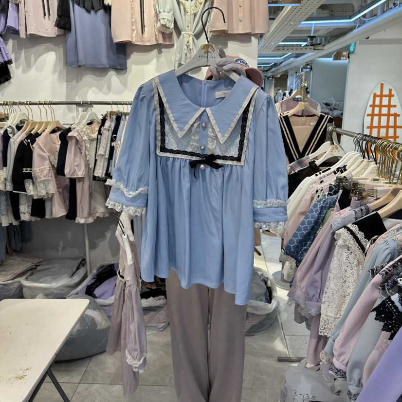 PAPA韓國直郵實拍女裝新款休閑熱賣人氣職業時尚襯衫蕾絲衫Papaine/HALMADE襯衫/蕾絲衫