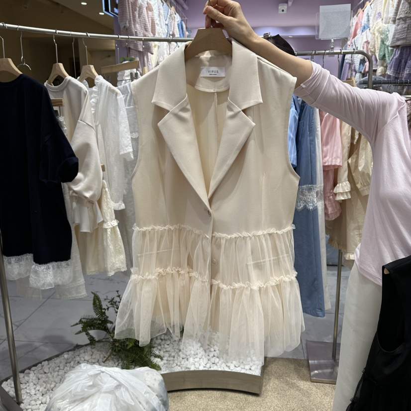 VIRUS韓國東大門代購女士新品職業休閑熱賣時尚26春夏馬甲VIRUS馬甲