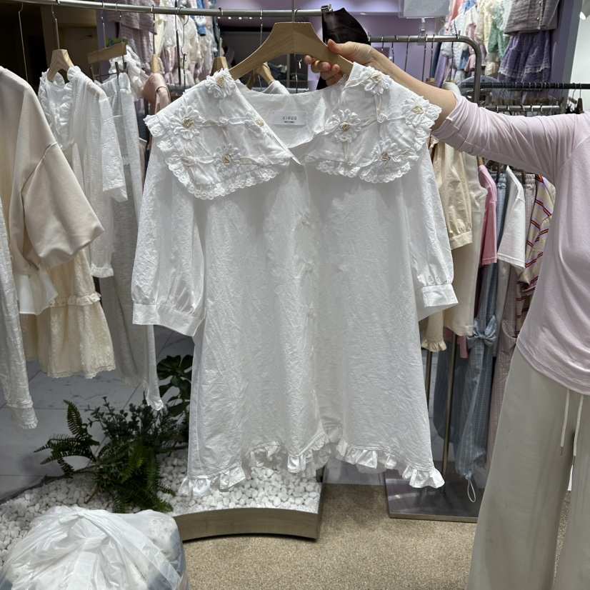 VIRUS韓國直郵女士新品26春夏時尚熱賣職業人氣襯衫蕾絲衫VIRUS襯衫/蕾絲衫