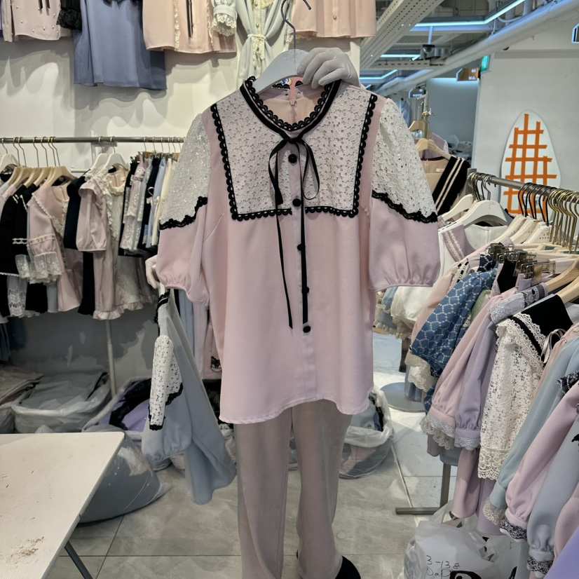PAPA韓國代購女裝新品26春夏推薦人氣休閑職業襯衫蕾絲衫Papaine/HALMADE襯衫/蕾絲衫