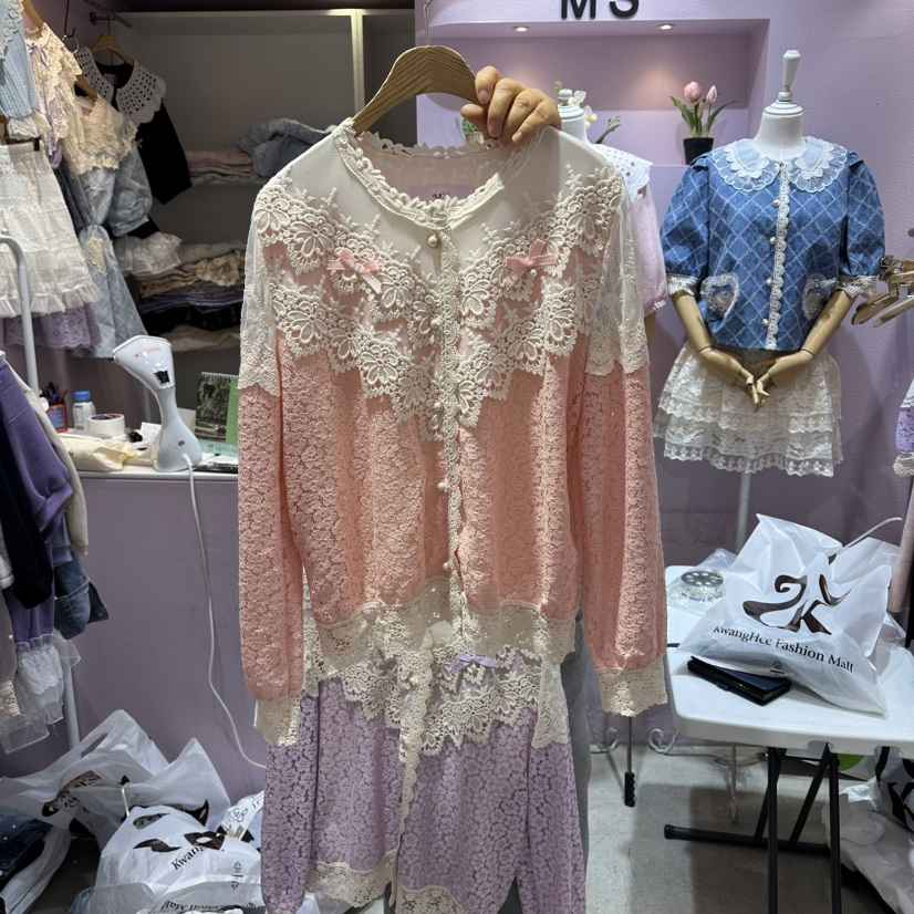 MS韓國直郵實拍女裝新品休閑熱賣26春夏襯衫蕾絲衫羊毛衫MS襯衫/蕾絲衫