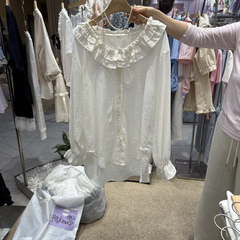 VIRUS韓國東大門直郵女士新品休閑熱賣26春夏時尚襯衫蕾絲衫VIRUS襯衫/蕾絲衫