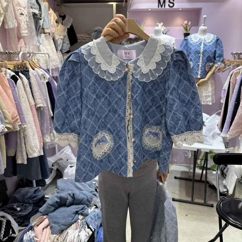 MS韓國東大門代購女裝新款時尚職業26春夏推薦襯衫蕾絲衫MS襯衫/蕾絲衫