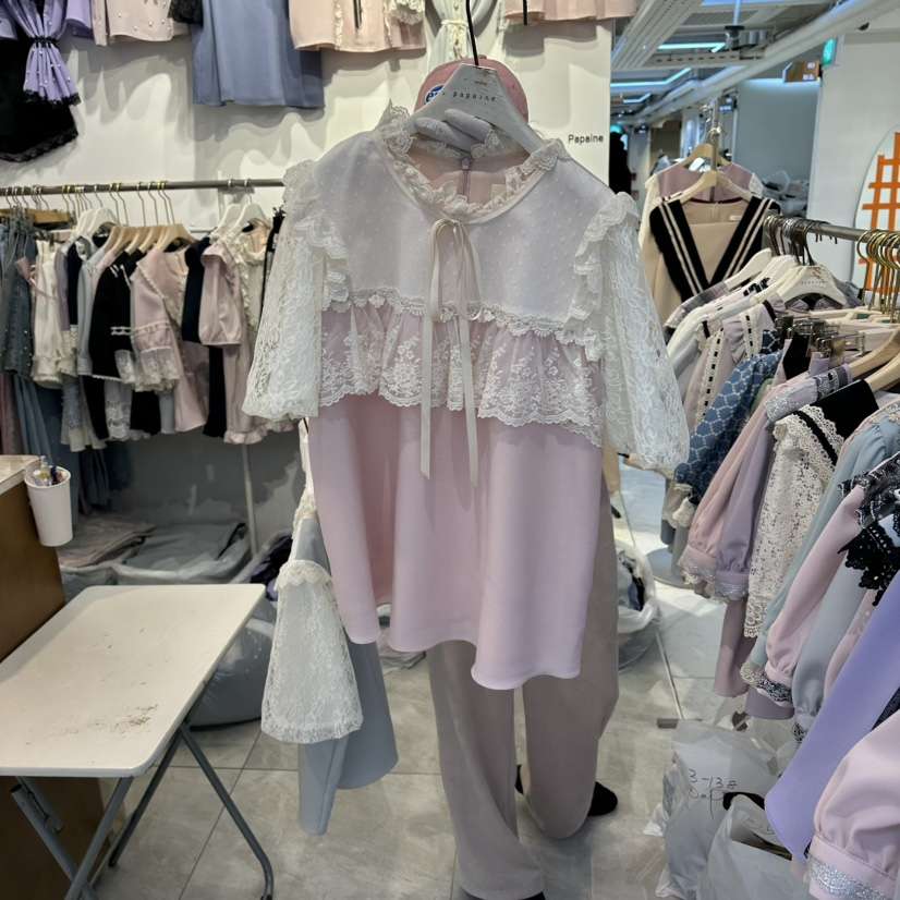 PAPA韓國東大門代購女裝新品休閑推薦時尚職業襯衫蕾絲衫Papaine/HALMADE襯衫/蕾絲衫