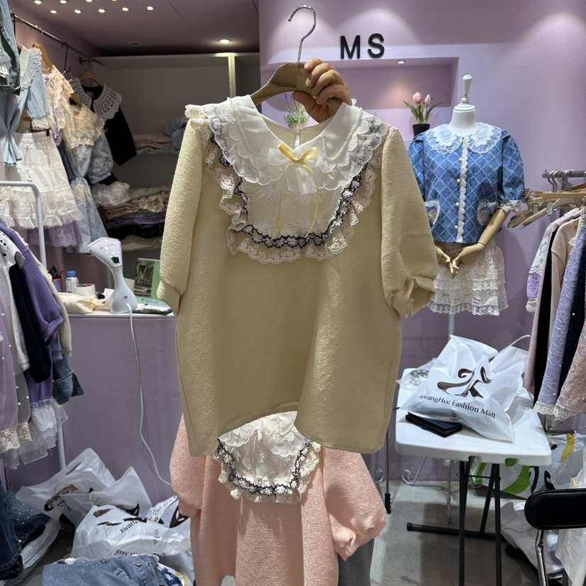 MS韓國直郵實拍女裝新品休閑時尚人氣職業熱賣襯衫蕾絲衫MS襯衫/蕾絲衫