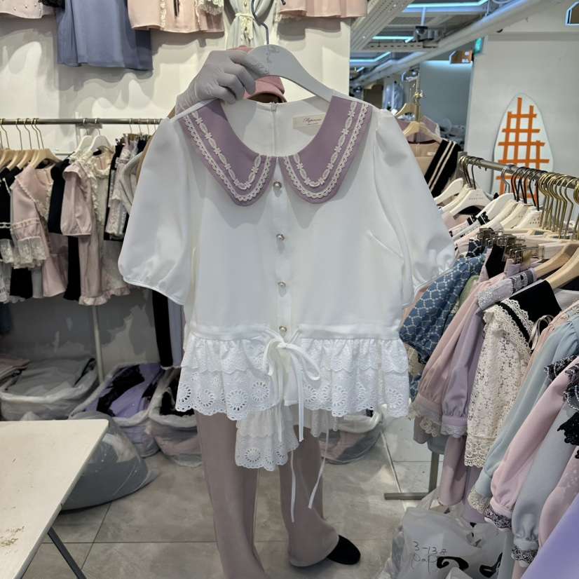 PAPA韓國代購女裝新品推薦休閑職業26春夏人氣襯衫蕾絲衫Papaine/HALMADE襯衫/蕾絲衫