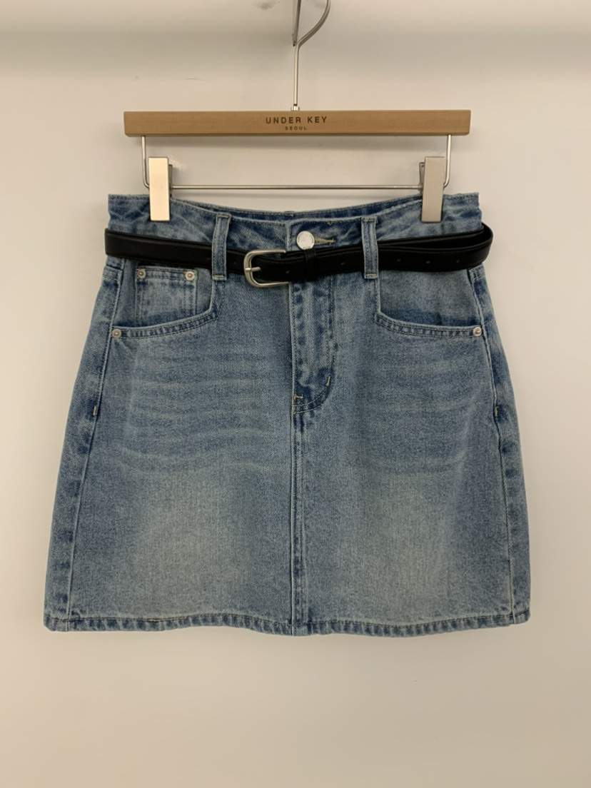 UNDER KEY韓國代購女裝新款時尚推薦職業熱賣短裙含腰帶UNDER KEY短裙