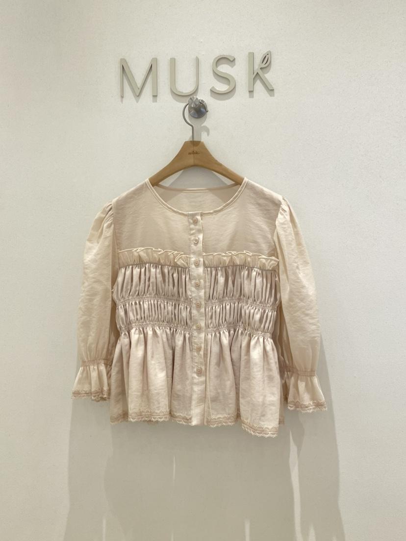 MUSK韓國代購女士新款人氣推薦熱賣26春夏時尚襯衫蕾絲衫MUSK襯衫/蕾絲衫
