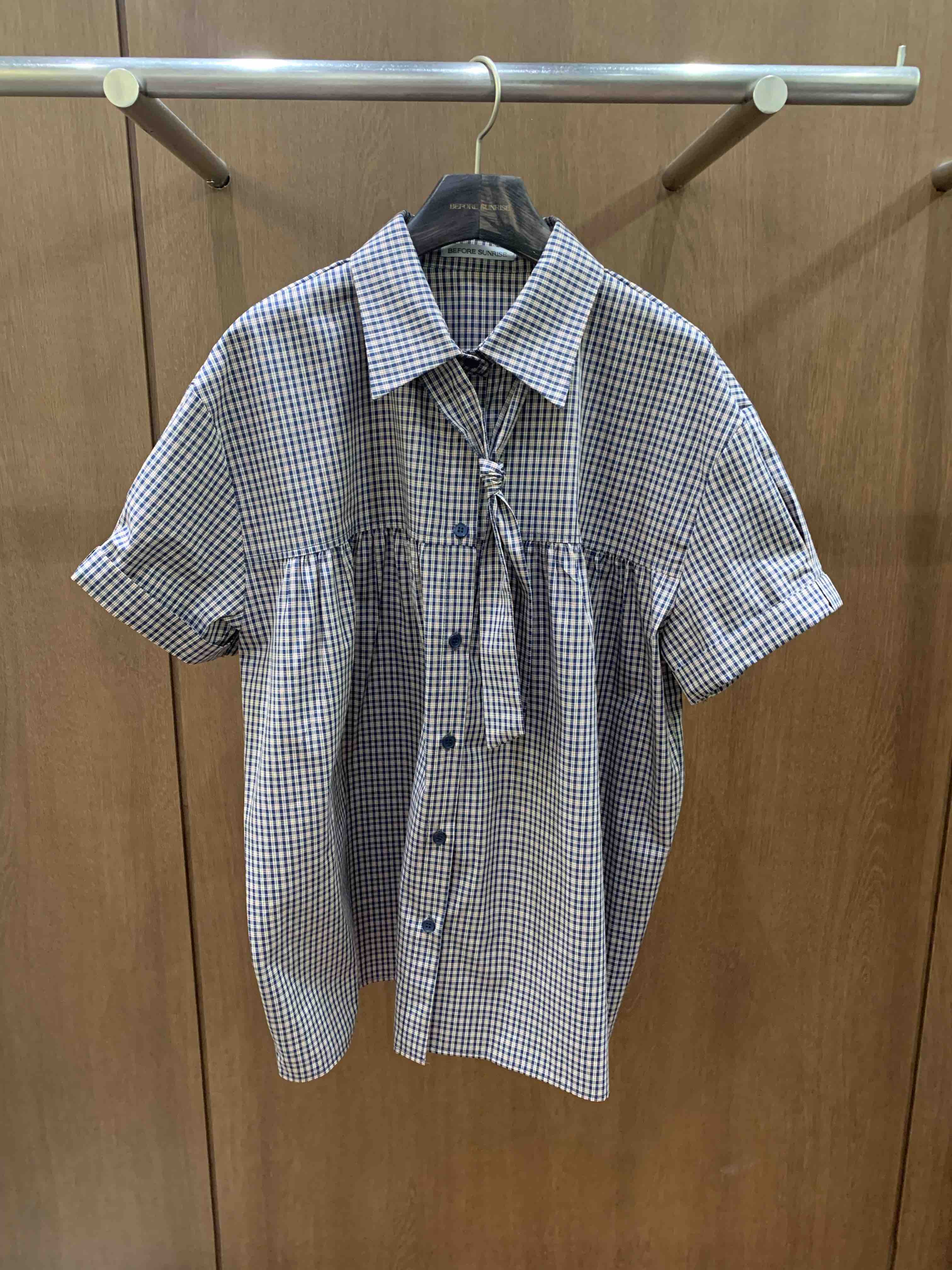 BEFORE SUNRISE韓國東大門直郵女裝新品人氣襯衫蕾絲衫系帶BEFORE SUNRISE襯衫/蕾絲衫