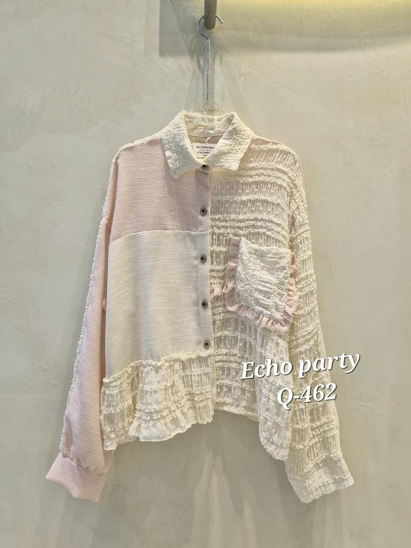 ECHOPARTY韓國東大門代購女裝新品職業26春夏時尚襯衫蕾絲衫ECHOPARTY襯衫/蕾絲衫
