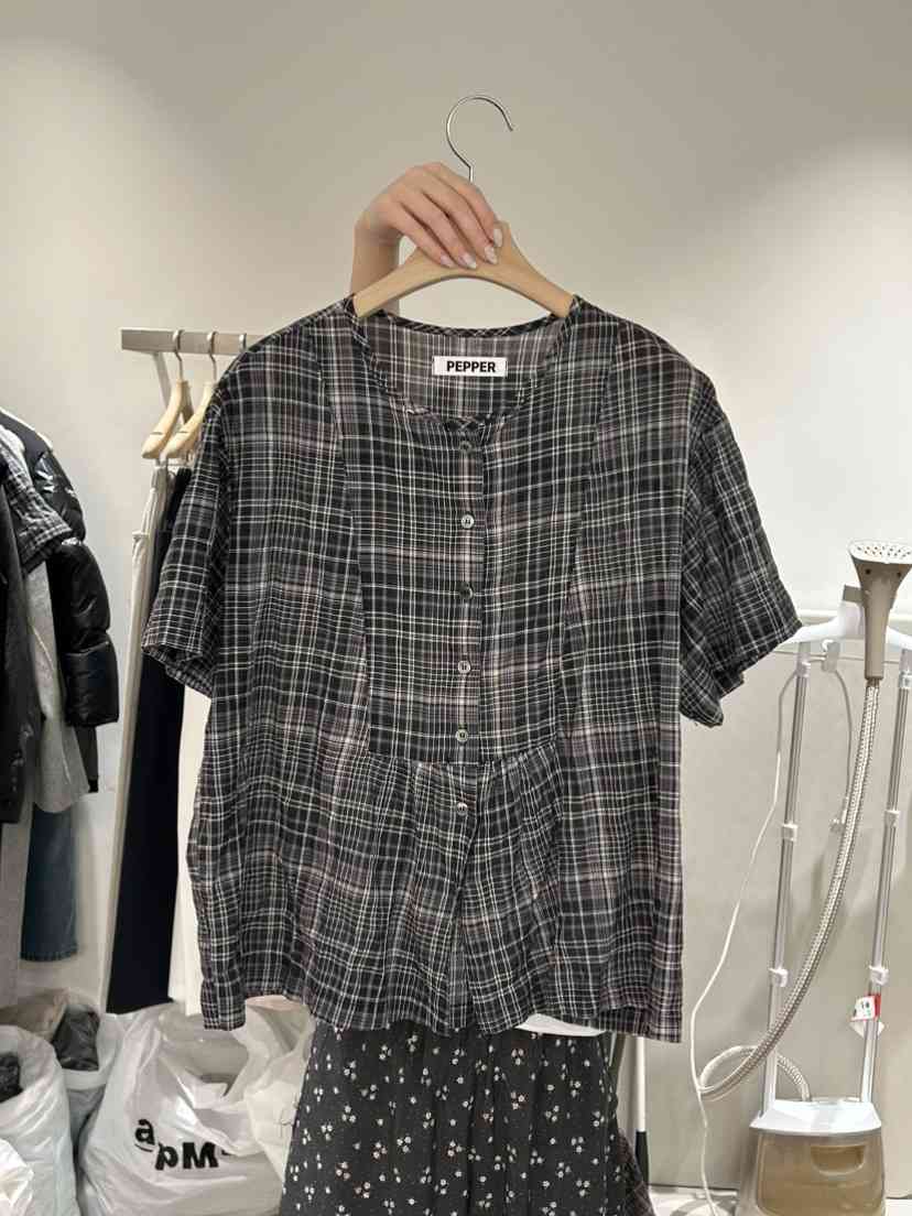 PEPPER-L韓國直郵實拍女士新品熱賣推薦人氣休閑襯衫蕾絲衫PEPPER襯衫/蕾絲衫