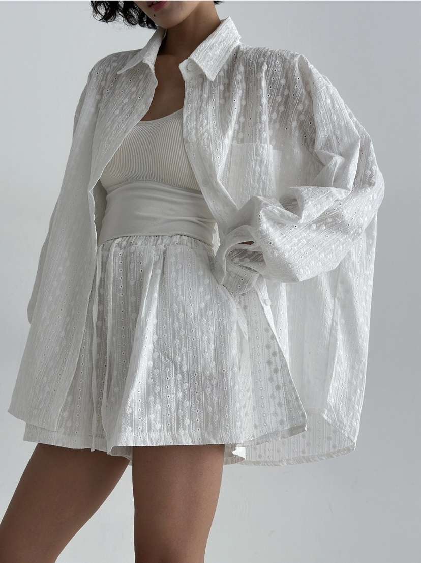 ANGLOG BEIGE韓國代購女士新款休閑時尚人氣襯衫蕾絲衫蕾絲ANGLOG BEIGE襯衫/蕾絲衫