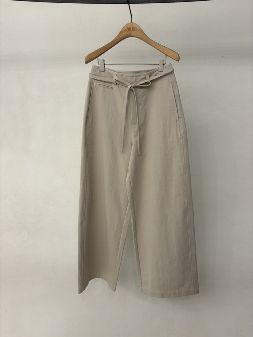 OHAO韓國直郵實拍女士新款人氣時尚熱賣職業休閑褲含腰繩OHAO/HA MONG休閑褲