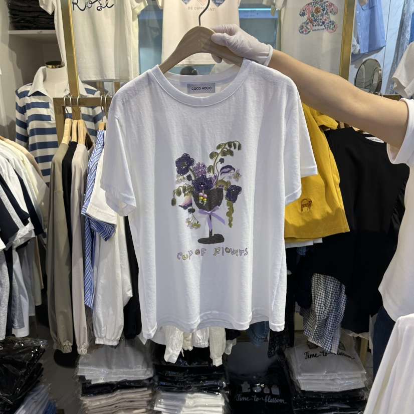 COCO HOLIC韓國東大門直郵女士新品休閑時尚職業熱賣T恤COCO HOLICT恤
