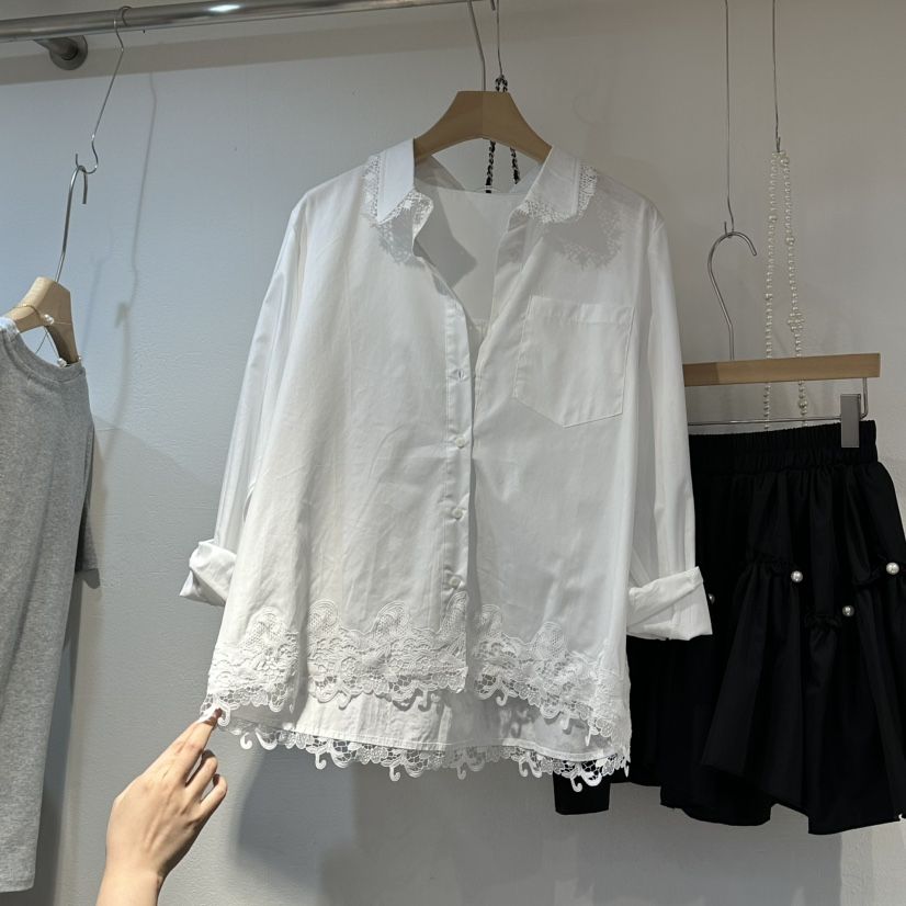 AKRA BY ART韓國代購女士新品人氣時尚休閑推薦襯衫蕾絲衫AKRA BY ART襯衫/蕾絲衫