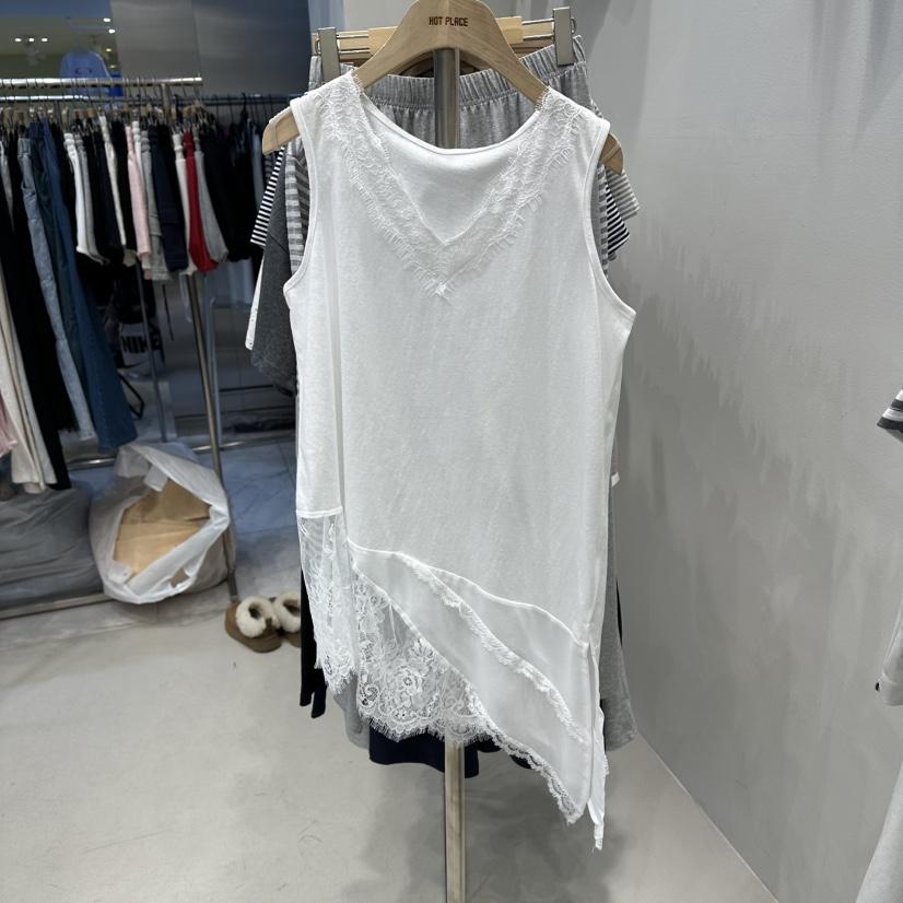 HOT PLACE/DREAM GIRIS/HOT ISSUE韓國代購女士新款職業吊帶背心不對稱蕾絲HOT PLACE/DREAM GIRIS/HOT ISSUE吊帶/背心