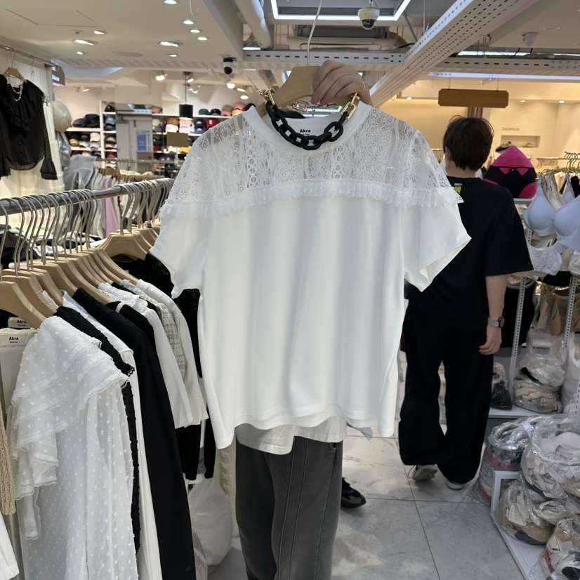 AKRA BY ART韓國代購女士新款26春夏時尚推薦職業T恤蕾絲AKRA BY ARTT恤