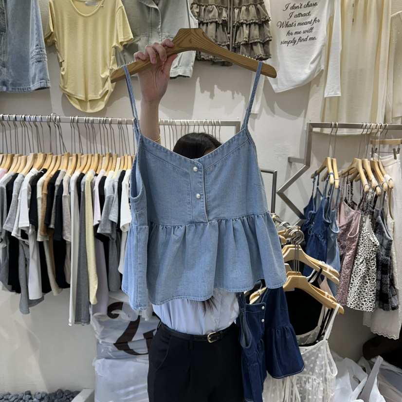 HIPTIQUE韓國東大門直郵女士新款熱賣職業人氣吊帶背心紐扣HIPTIQUE吊帶/背心