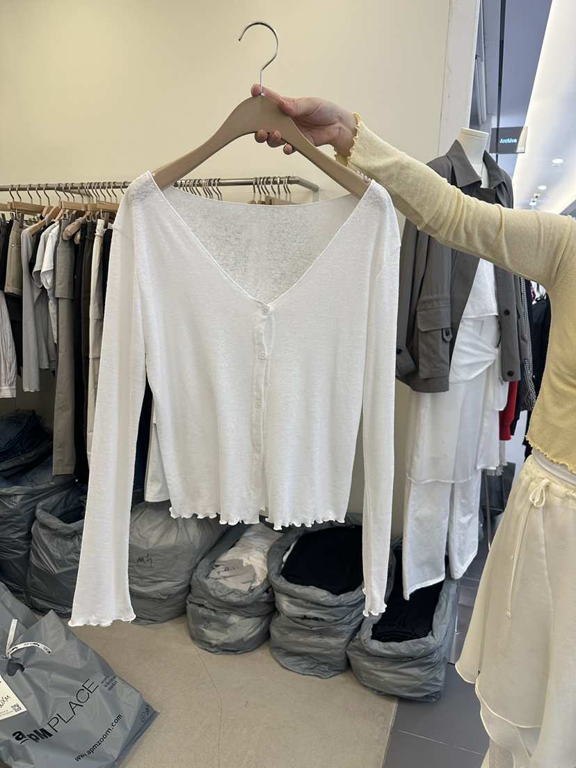 MONDAYMORING韓國東大門直郵女裝新款熱賣針織衫亞麻開衫MONDAYMORING針織衫