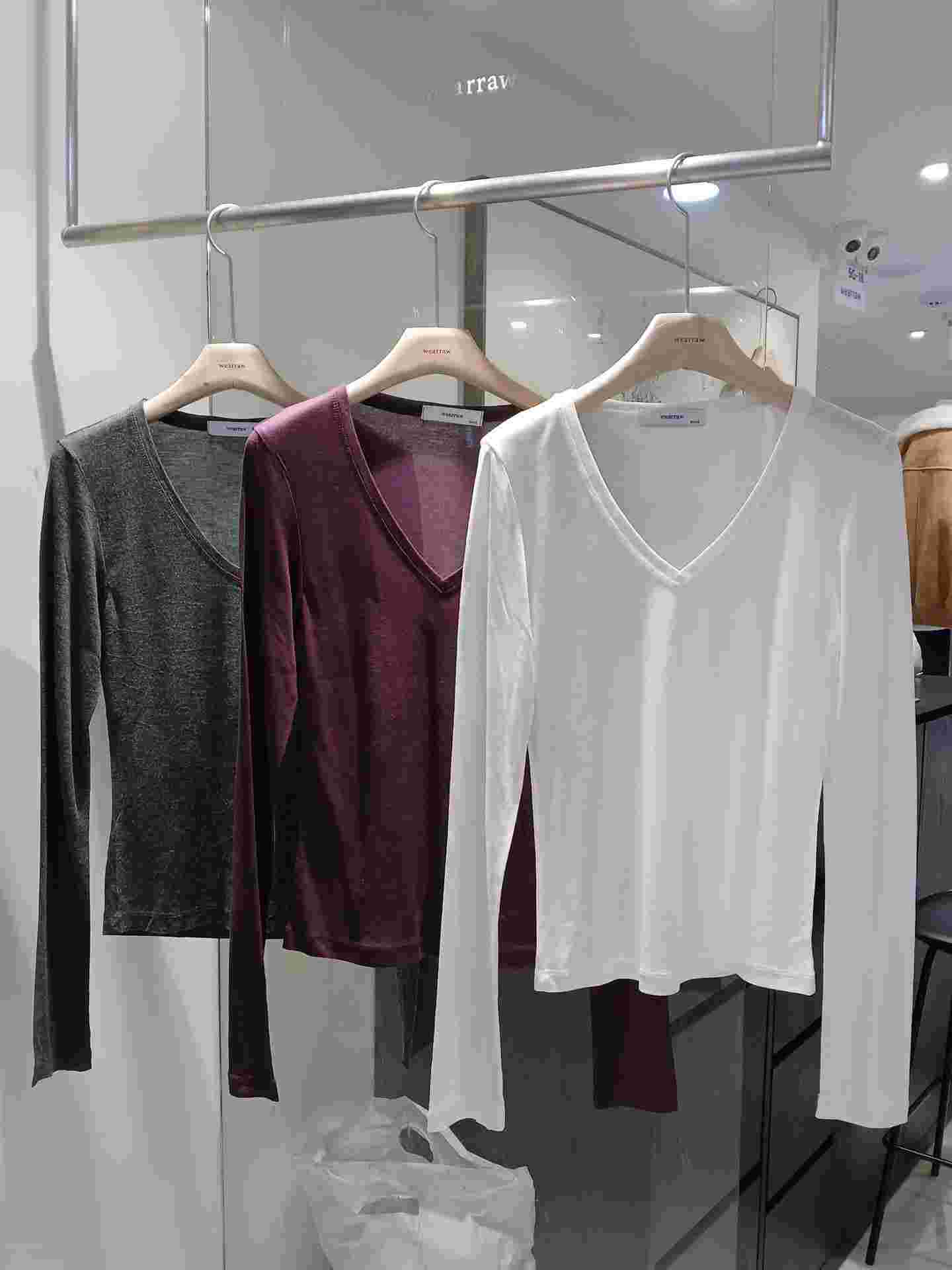 WEARRAW/WELL ROW韓國東大門直郵女裝新品人氣長袖T恤天絲WEARRAW/WELL ROW長袖T恤