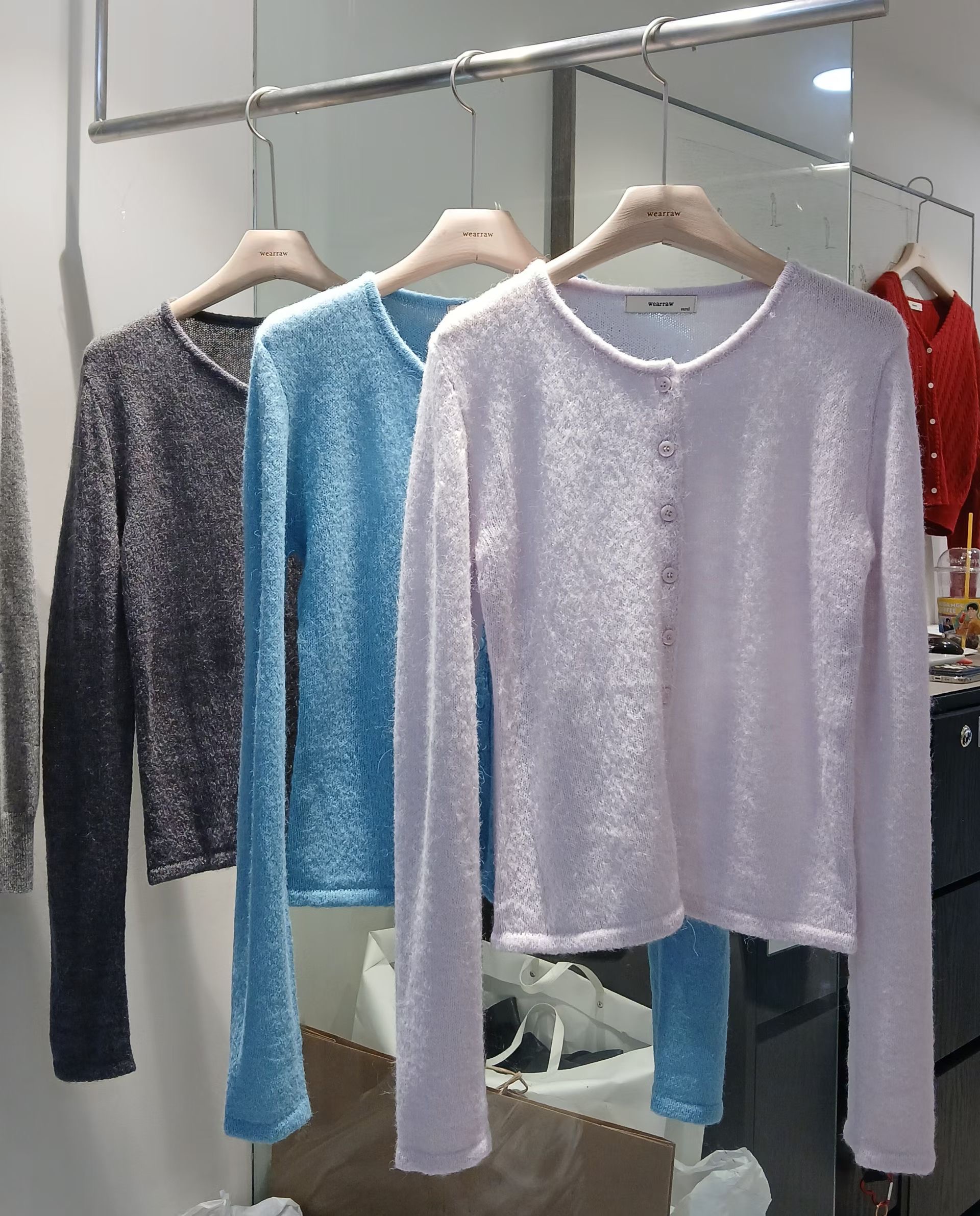 WEARRAW/WELL ROW韓國東大門代購女士新款時尚針織衫羊駝WEARRAW/WELL ROW針織衫