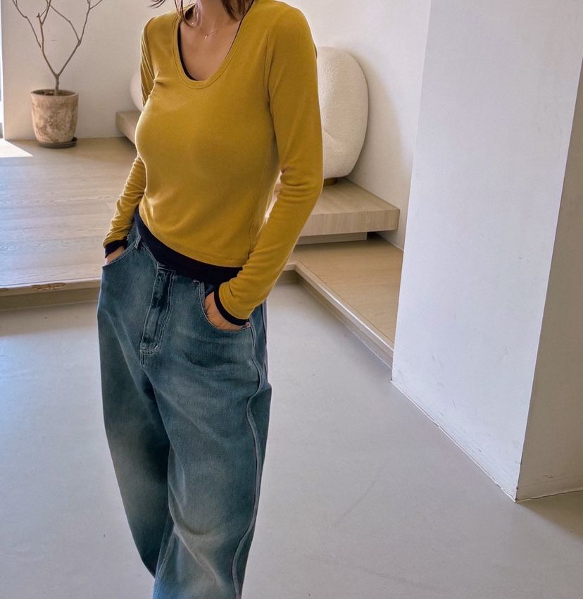 PARIS MATCH東大門直郵女裝新品休閑推薦職業26春夏長袖T恤PARIS MATCH長袖T恤