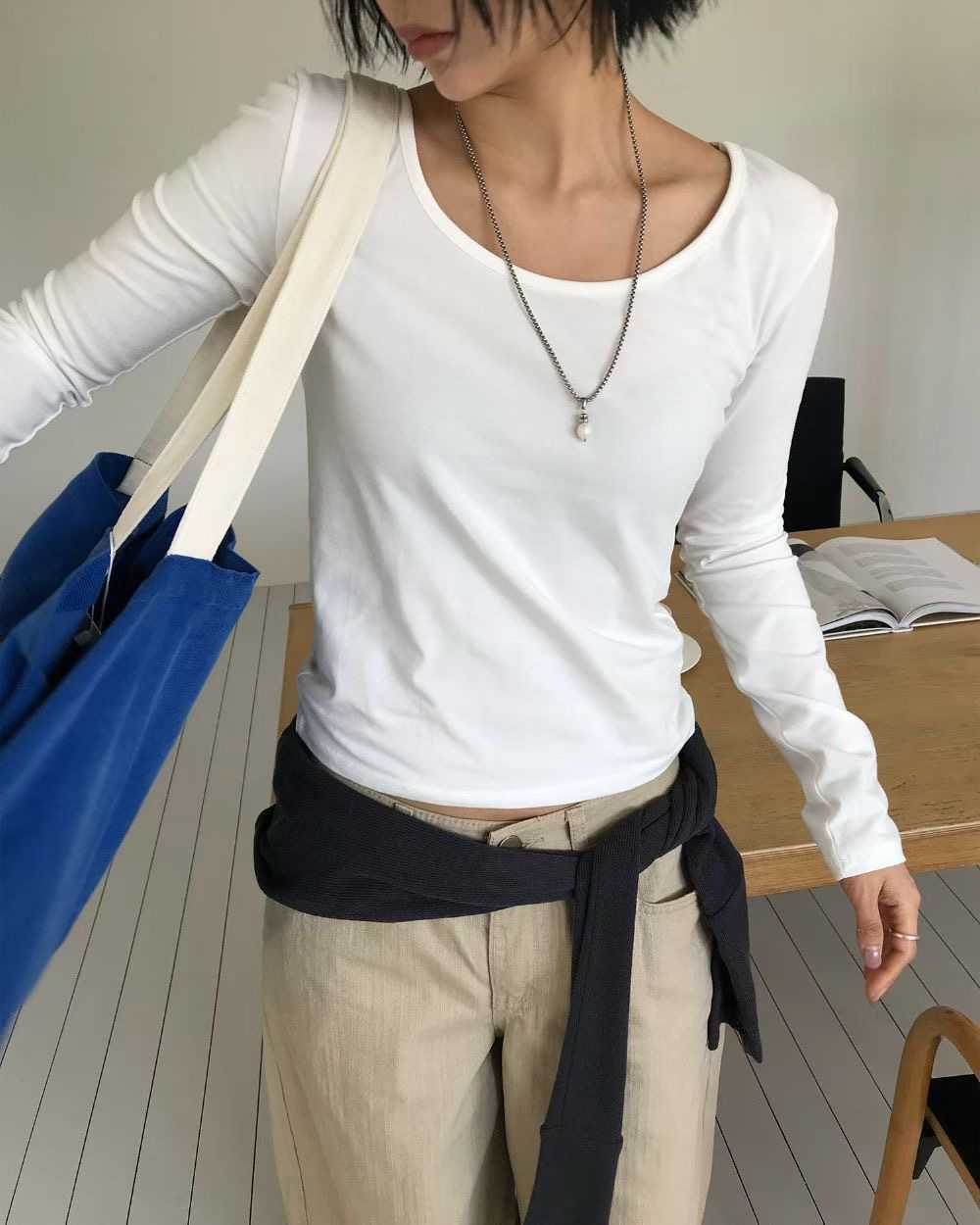 ADO東大門實拍女裝新款26春夏推薦真品熱賣人氣職業長袖T恤ADO長袖T恤