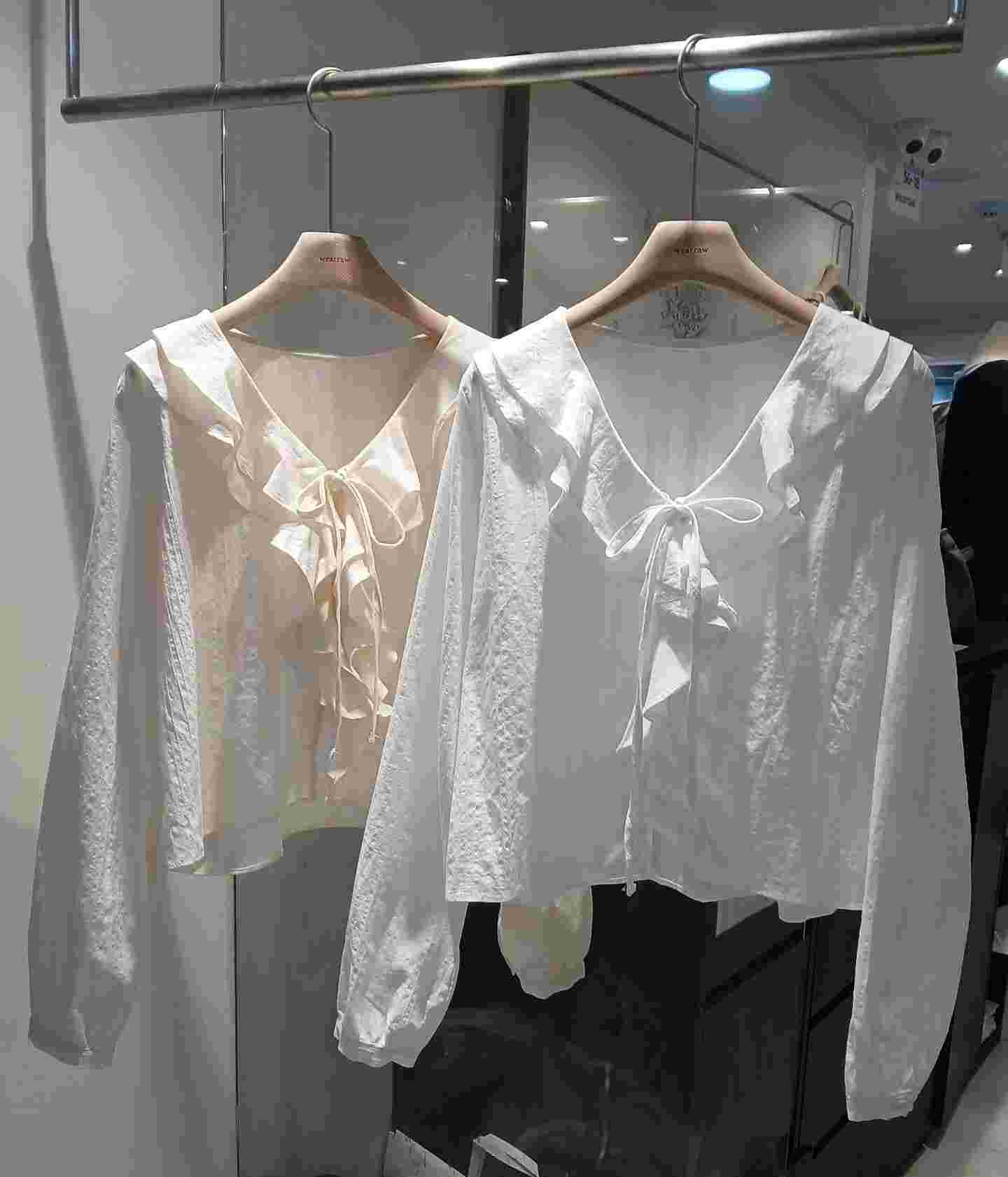 WEARRAW/WELL ROW東大門實拍女裝新品26春夏襯衫蕾絲衫荷葉邊雙層WEARRAW/WELL ROW襯衫/蕾絲衫