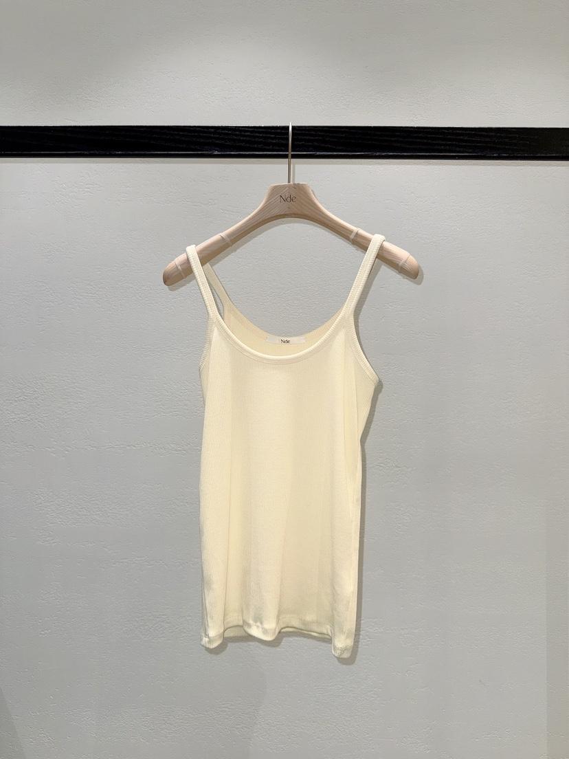 NDE韓國直郵實拍女裝新品時尚人氣休閑熱賣26春夏吊帶背心羅紋BOHEME_NDE吊帶/背心