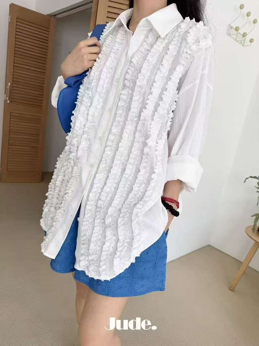 HEYJUDE韓國東大門直郵女士新品休閑推薦時尚襯衫蕾絲衫紗布HEYJUDE襯衫/蕾絲衫