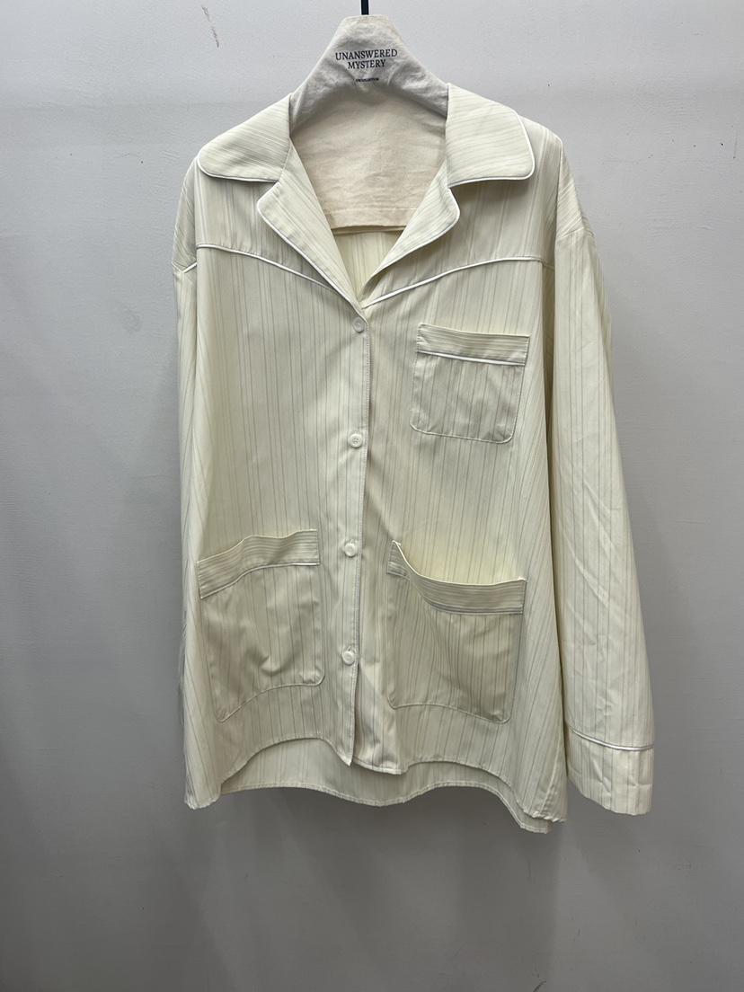 UNANSWERED-MYSTERY/FIFO韓國直郵實拍女士新款推薦襯衫蕾絲衫條紋UNANSWERED-MYSTERY/FIFO襯衫/蕾絲衫