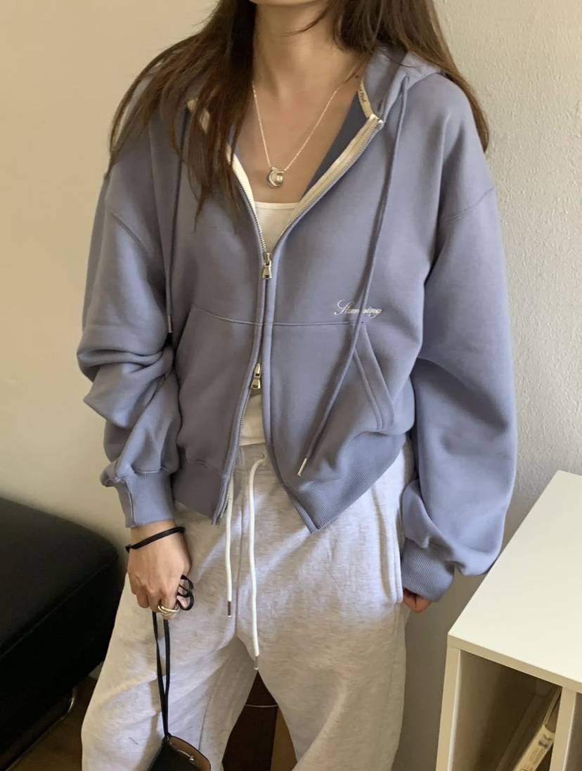 AND FLOYD韓國東大門代購女士新品職業時尚夾克連帽衫拉鏈stunning and Floyd夾克