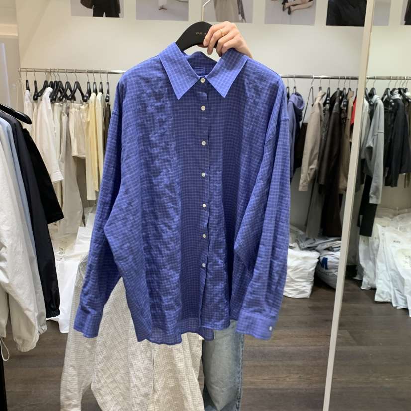 OURIN/THIS IS韓國直郵女裝新品人氣26春夏襯衫蕾絲衫格子OURIN/THIS IS襯衫/蕾絲衫