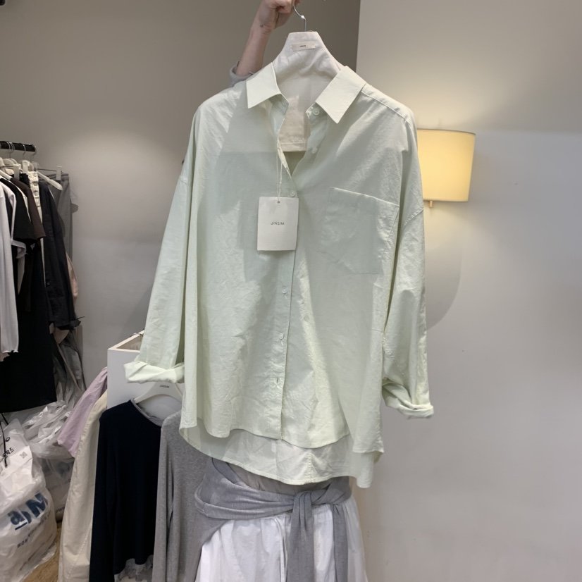 JINSIM韓國代購女裝新款休閑人氣熱賣職業時尚襯衫蕾絲衫JINSIM襯衫/蕾絲衫