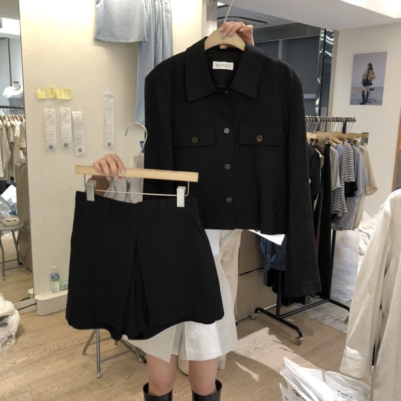 W AND J韓國直郵實拍女裝新品人氣時尚休閑熱賣套裝套裝W AND J套裝