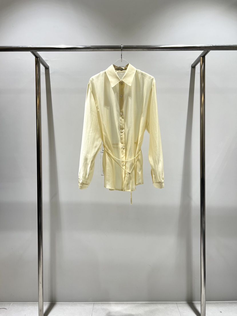 CESTLAVIE韓國東大門代購女裝新品26春夏襯衫蕾絲衫含腰繩透視CESTLAVIE襯衫/蕾絲衫