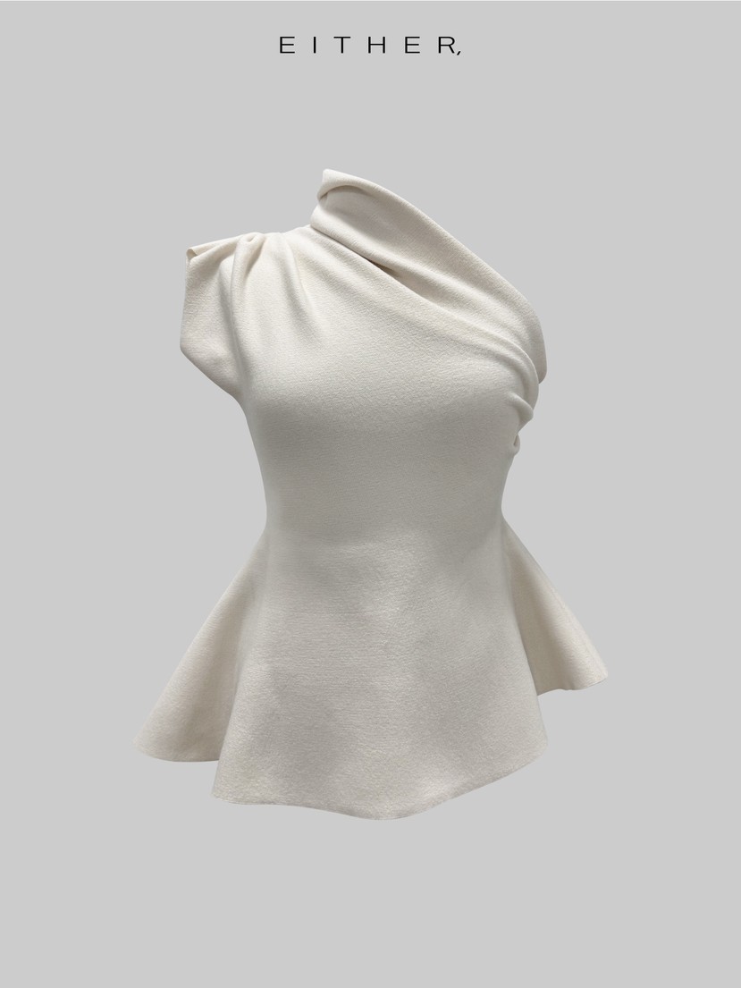 EITHER韓國代購女裝新品時尚人氣熱賣休閑襯衫蕾絲衫荷葉邊EITHER襯衫/蕾絲衫