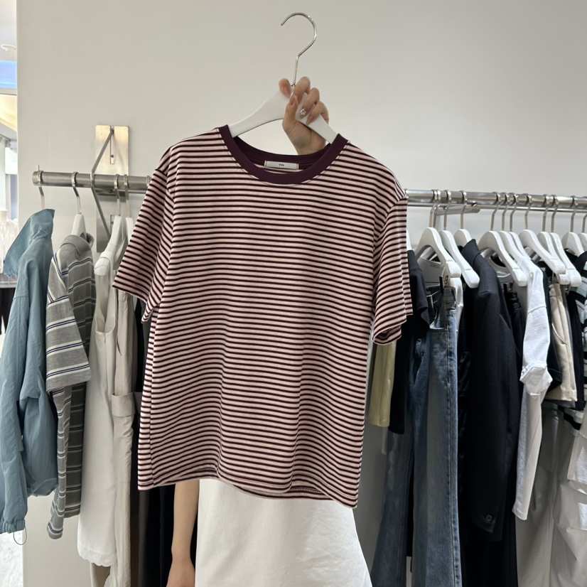 VIVE韓國直郵女士新品休閑推薦人氣職業26春夏時尚T恤條紋VIVET恤