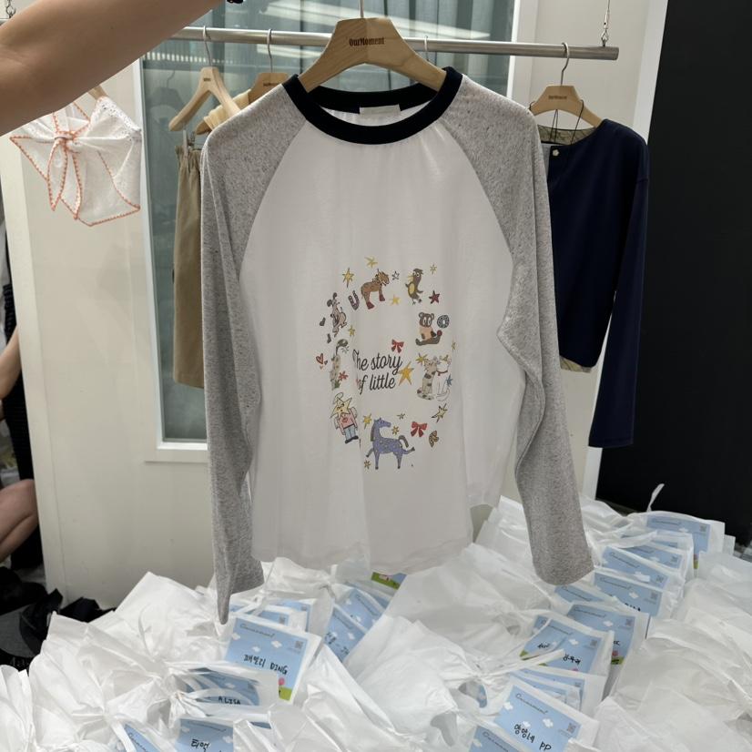 OURMOMENT韓國代購女裝新品推薦時尚休閑職業26春夏長袖T恤OURMOMENT長袖T恤