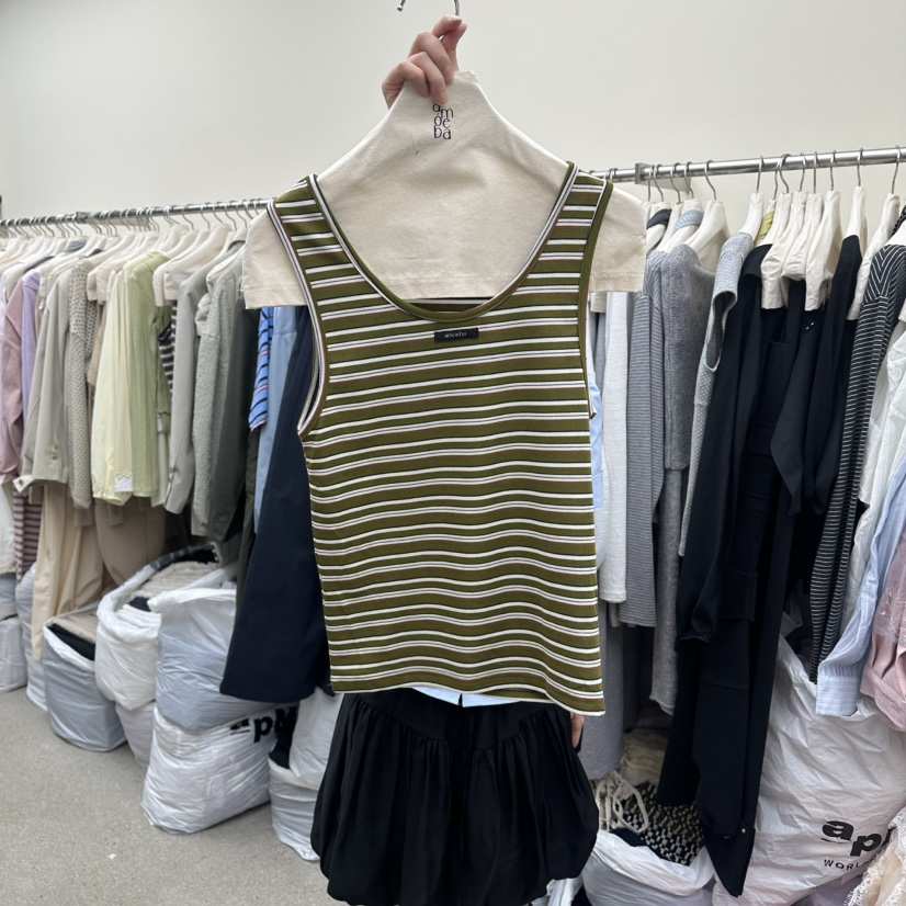 AMOEBA韓國直郵實拍女裝新品職業推薦熱賣休閑26春夏吊帶背心AMOEBA吊帶/背心