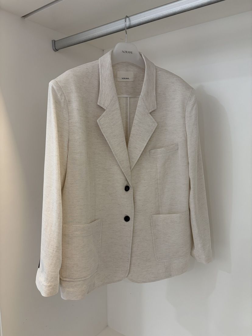 NORMAL韓國東大門直郵女士新款職業26春夏推薦夾克亞麻布NORMAL夾克