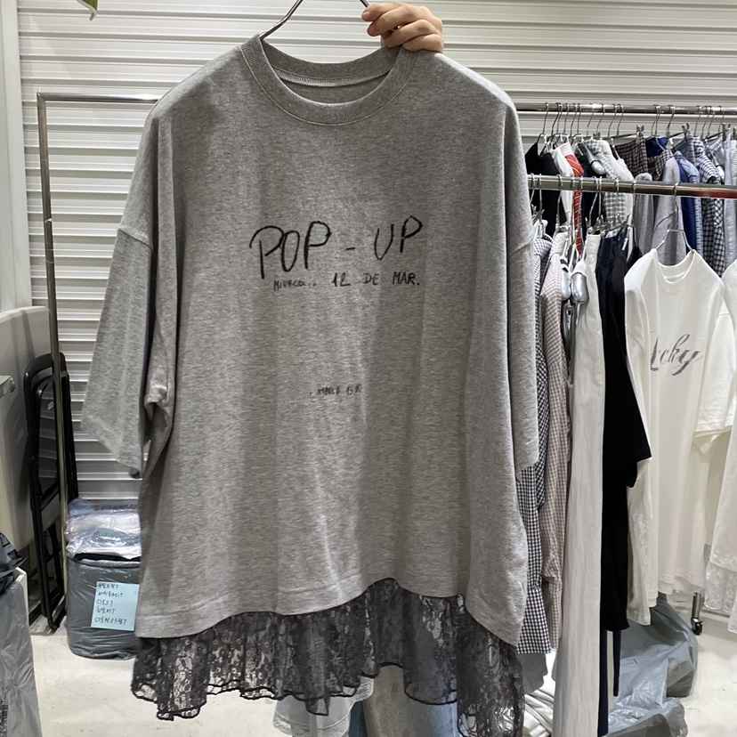 BRICKLANE韓國東大門直郵女士新品職業推薦熱賣休閑T恤蕾絲BRICKLANET恤