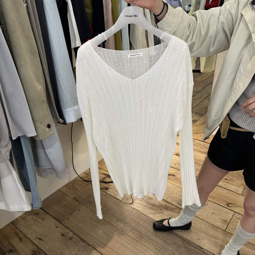 CREAM VILLA韓國東大門代購女裝新款休閑針織衫羅紋CREAMVILLA針織衫