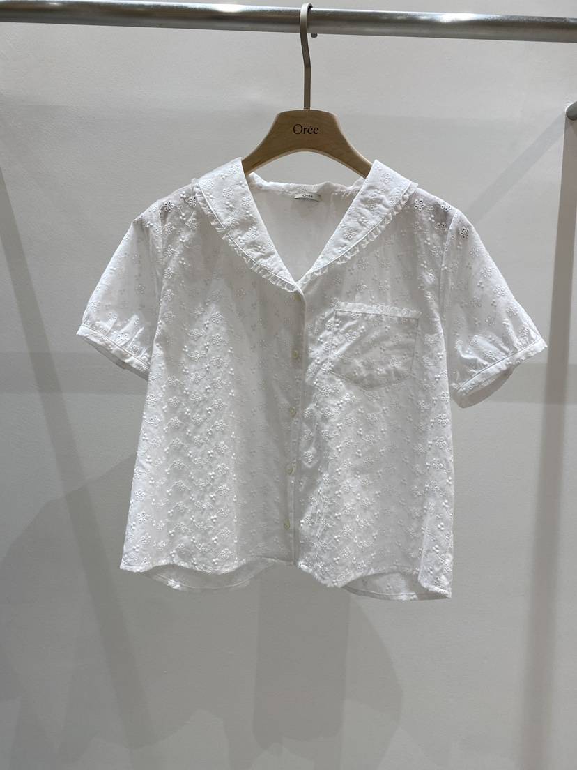 OREE韓國東大門直郵女裝新款26春夏推薦熱賣休閑襯衫蕾絲衫OREE襯衫/蕾絲衫