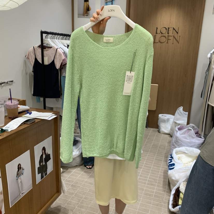 LOFN韓國直郵實拍女士新品熱賣26春夏休閑職業時尚針織衫LOFN針織衫