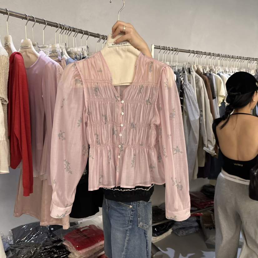 DOUBLE STANDARD/LE SMOKING/MAISONSTAFF韓國東大門直郵女裝新款休閑襯衫蕾絲衫MAISONSTAFF襯衫/蕾絲衫