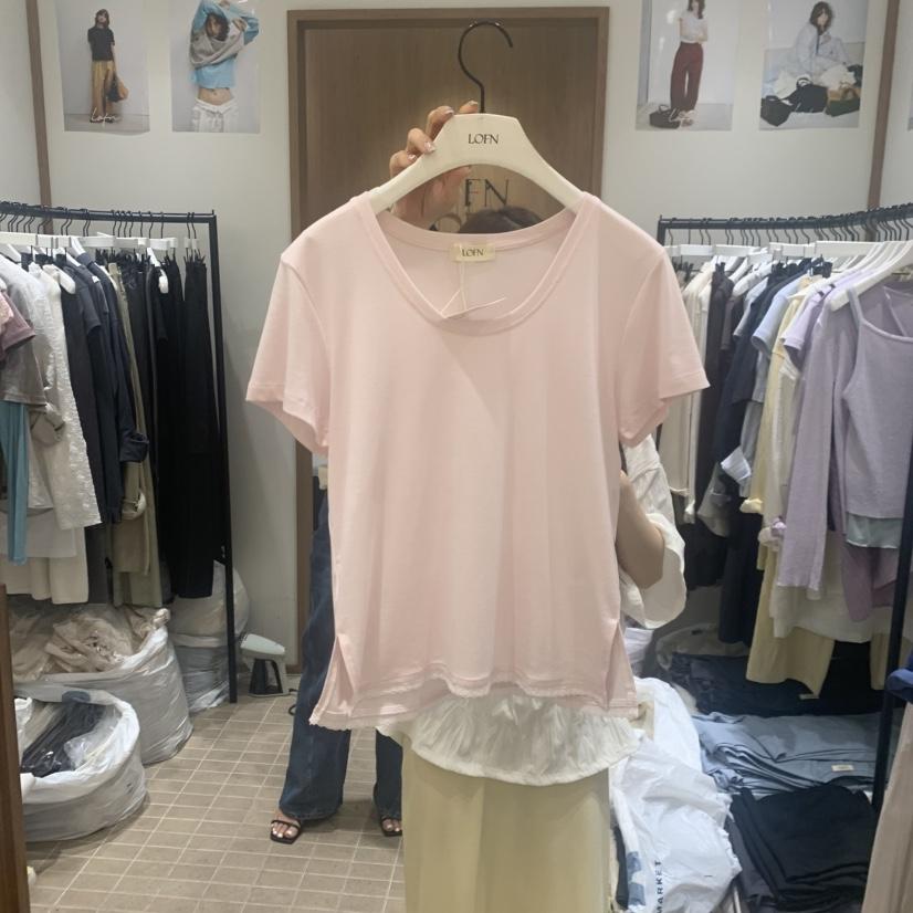 LOFN韓國直郵女裝新品26春夏職業時尚休閑推薦熱賣人氣T恤LOFNT恤