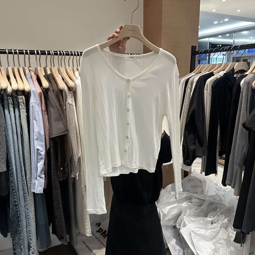 LE BUTTER韓國東大門直郵女裝新款26春夏針織衫不含圍巾開衫羅紋LE BUTTER針織衫